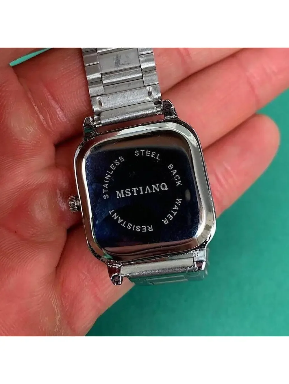 2000s Y2k style silver square watch. Classy sporty style watch. Stainless steel.